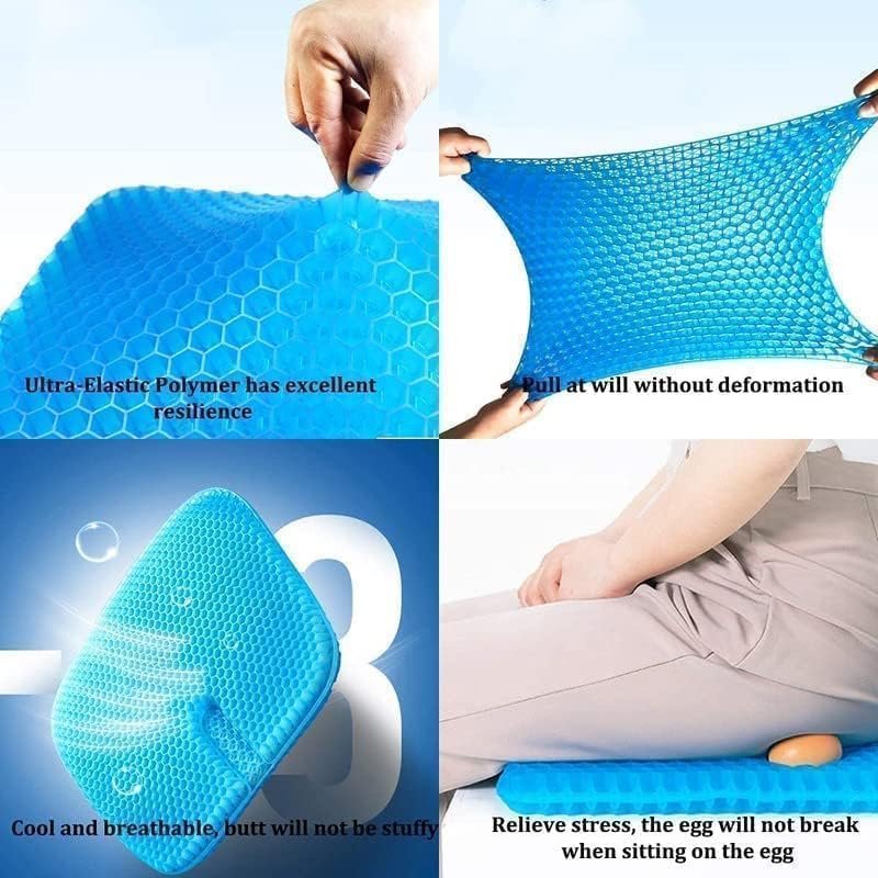 Gel Seat Cushion Summer Breathable Honeycomb Design For Pressure Relief Back Tailbone Pain - Home Office Wheelchair Chair Cars