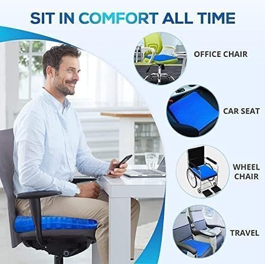 Gel Seat Cushion Summer Breathable Honeycomb Design For Pressure Relief Back Tailbone Pain - Home Office Wheelchair Chair Cars