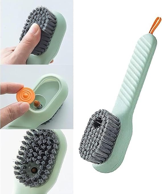 Buy Multifunctional Brush with Liquid Box, Household Soft Fur Liquid Cleaning Shoe Brush, Long Handle Shoe Brush Press Type Automatic Liquid Online at Dmark