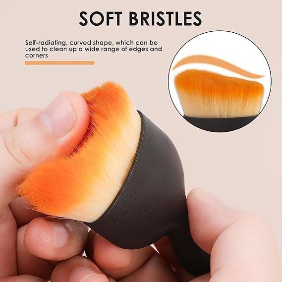 Interior Cleaning Brush, Soft Bristles, Dust Removal Tool for Dashboard, Console, Vents, with Protective Cover, Car Cleaning