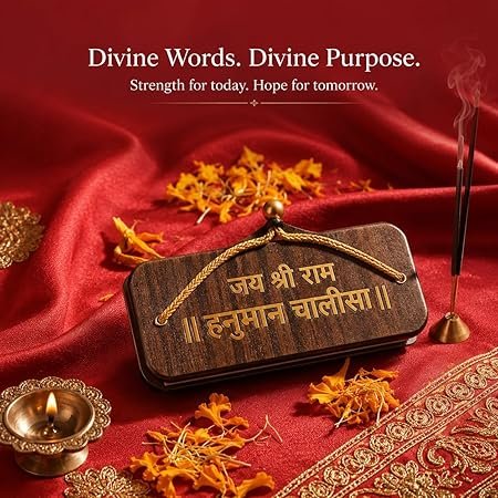 Buy Hanuman Chalisa Wooden Hardcover Book | Premium Wooden Pocket Hanuman Chalisa Book for Daily Reading, Home, Travel & Gifting Online at Dmark